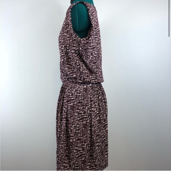 Banana republic maroon and white printed sleeveless dress - Picture 2 of 6